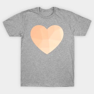 Peach Minimal Geometric Heart T-Shirt